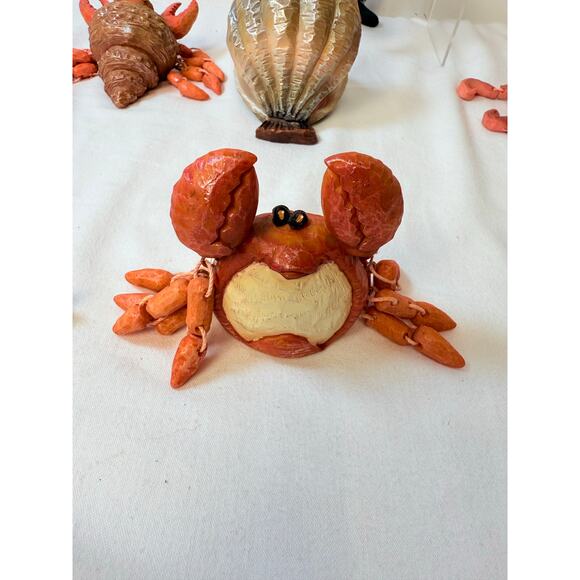 Vintage 6 Anthromorphic Nautical Figurines Sailor with Seacrratures Sitters - Picture 6 of 13